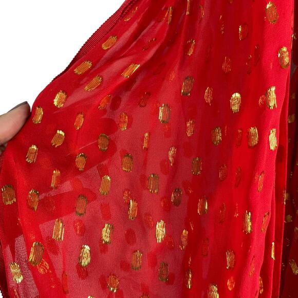 Alice McCall Did It Again Cold Shoulder Playsuit Romper Red Gold Size 0 - Picture 9 of 10